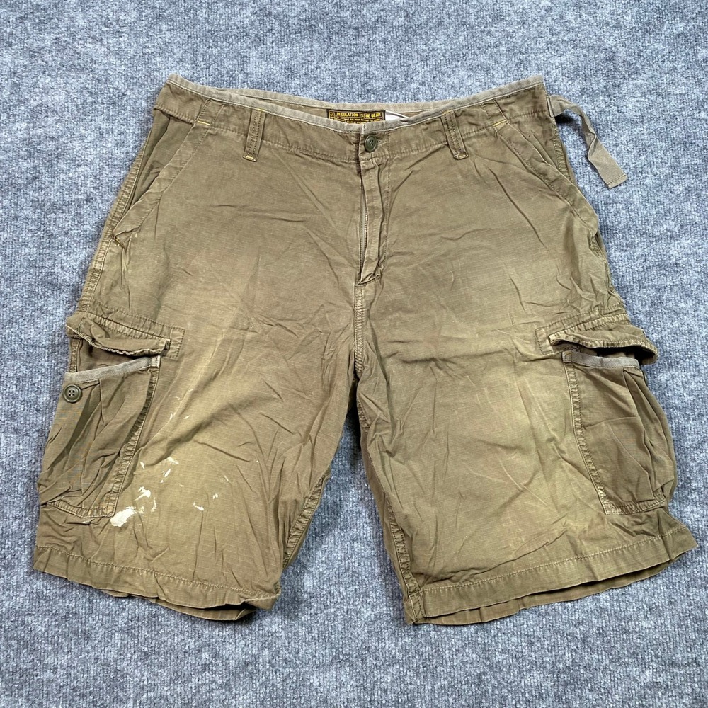 Lucky Brand Regulation Issue Gear Mens 34 Cargo Shorts Olive Ripstop‎ LB-415-G